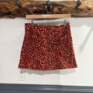 Forever 21 Red Floral Mini Skirt